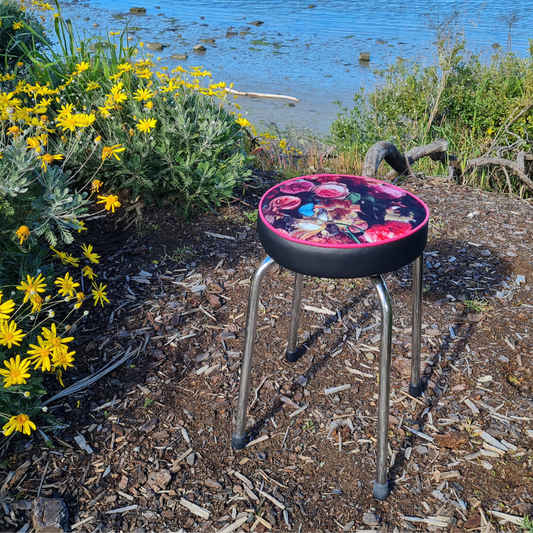 Retro Chrome Stool - Seat