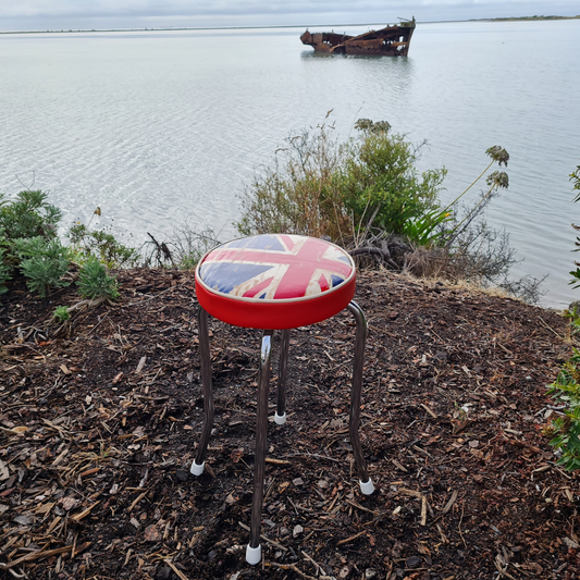 Retro Chrome Stool - Seat