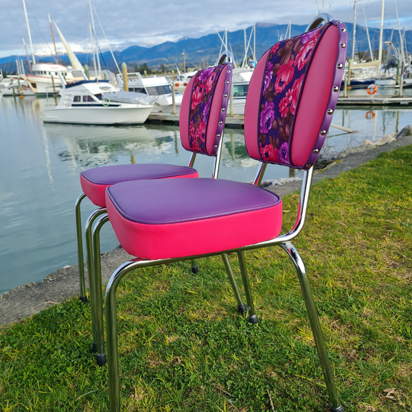 Retro Kitchen Chair's - Florals - Pair