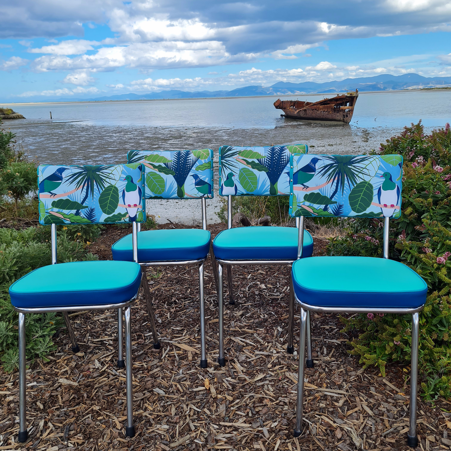 Chrome Chairs Native NZ inspired set off 4