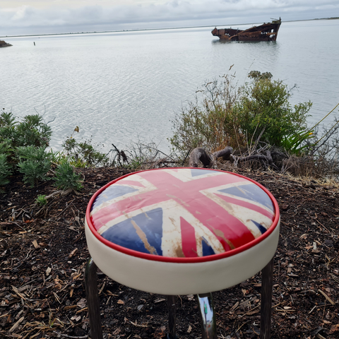 Retro Chrome Stool - Seat