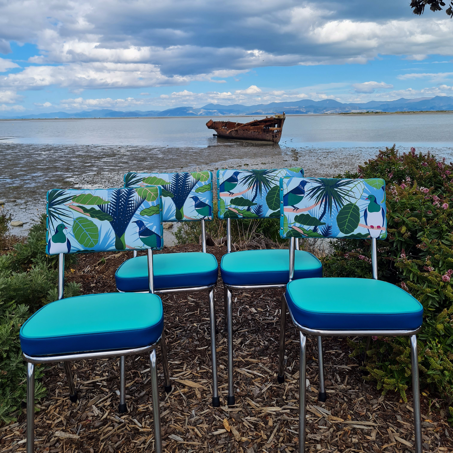 Chrome Chairs Native NZ inspired set off 4