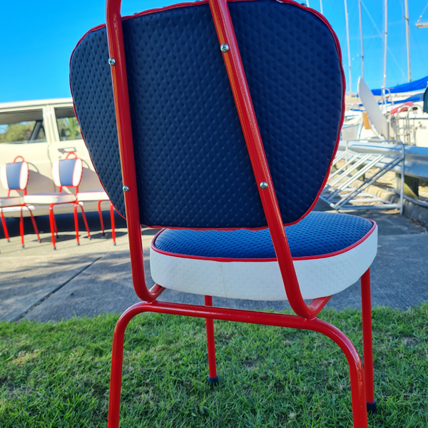 Red set of 4 retro chairs