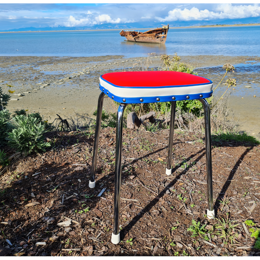 Retro Chrome Stool - Seat