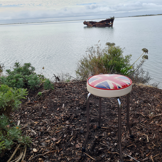 Retro Chrome Stool - Seat