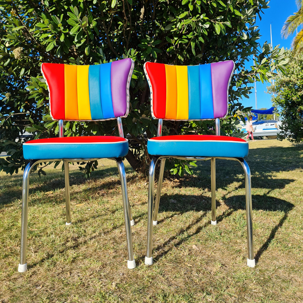Rainbow Retro Kitchen Chair's - Pair