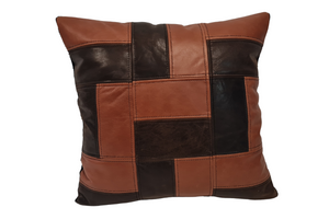 Leather Top Stitched Cushion