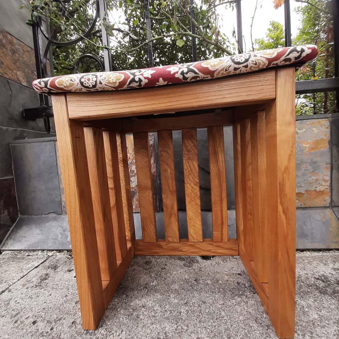 Footstool Ash Timber Base