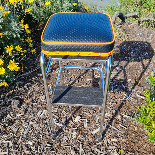 Retro Chrome Stool - Seat