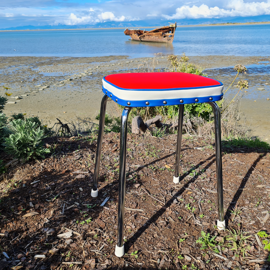 Retro Chrome Stool - Seat