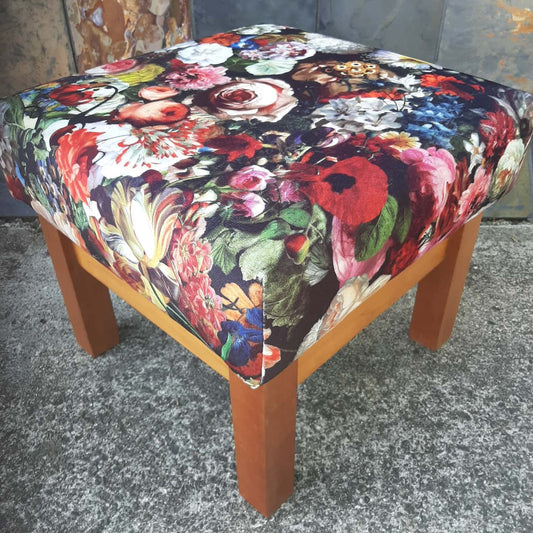 Footstool Macrocarpa Wooden Base