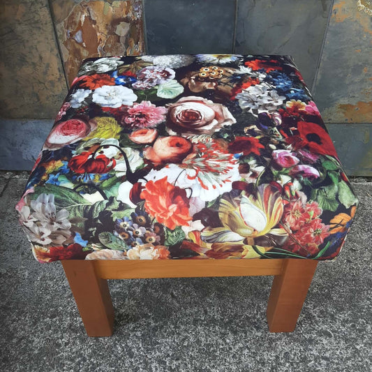 Footstool Macrocarpa Wooden Base
