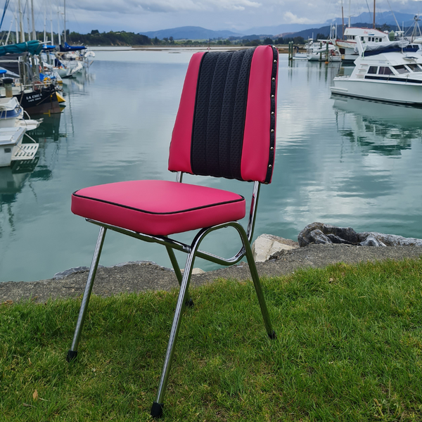 Retro Kitchen Chair - Hot Pink n Black