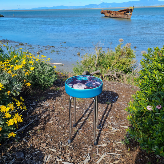 Retro Chrome Stool - Seat