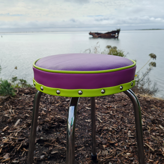 Retro Chrome Stool - Seat