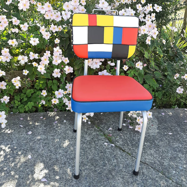 Set of Piet Mondrian inspired Retro Kitchen Chairs